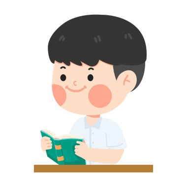 sevimli çocuk kitap okuma