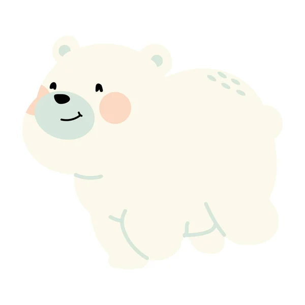 Cute Polar Bear Running Animal — Stock Vector