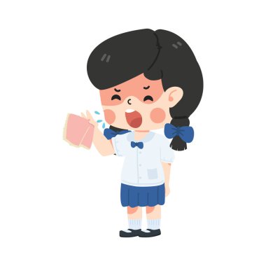 Çocuk hapşırıyor ve gripten öksürüyor.