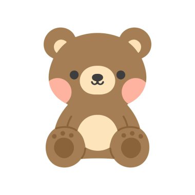 Çizgi film sevimli ayı kahverengi düz 