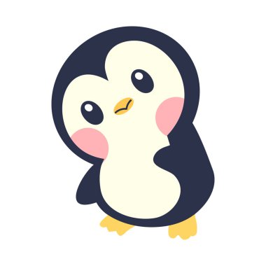 Sevimli penguen eğimli kafa.