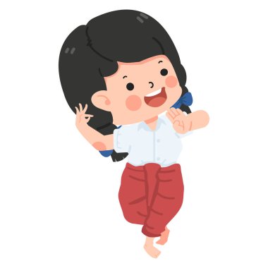 Geleneksel Tayland dansçılarının tatlı kızı.