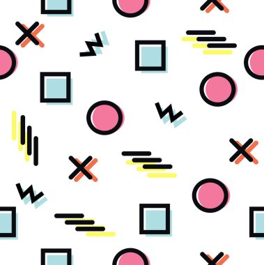 Geometrik Memphis biçimi Kusursuz Desen