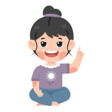 Kadın başının üstünde oturuyor.