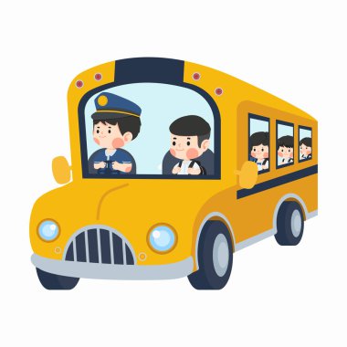 Öğrenci okula otobüsle gidiyor.