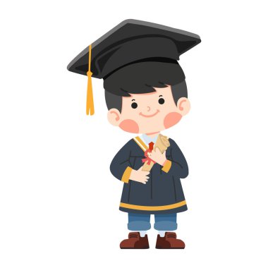 Kepli ve cüppeli genç mezun.