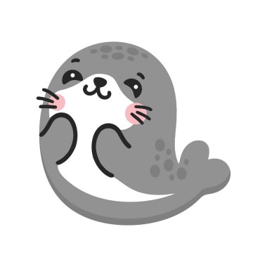 Sevimli fok balığı mutlu görünüyor.