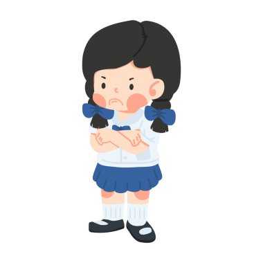 Kollarını kavuşturmuş hassas kız pozu