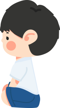 Yan Görünümlü Çocuk Yerde Oturuyor