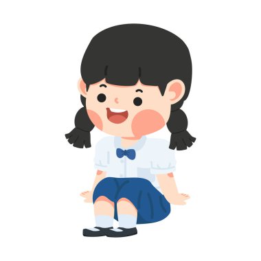 Çocuk yerde oturuyor.