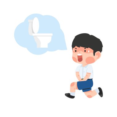 Çocuk öğrencinin çişi geldi. Tuvalete git.