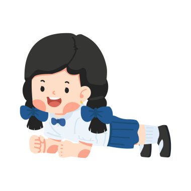 Şınav çeken kız çocuğu.