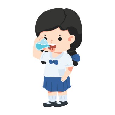 Çizgi film kızı Su İçen Kız