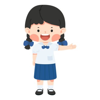 Taylandlı kız üniformalı hoş geldin.