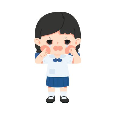 Göz ağrısı olan Taylandlı kız.