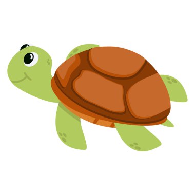 Cute sea turtle wild  animal clipart