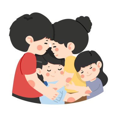 Mutlu aile günü kucaklaşması