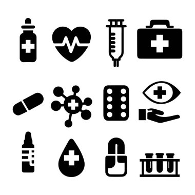 Tıbbi ve sağlık ikonu seti 