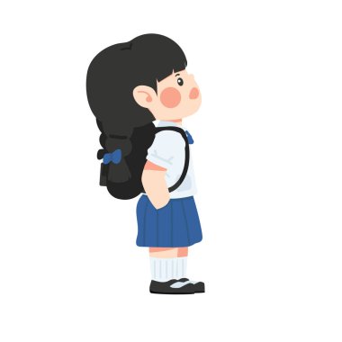 Küçük kız dik dik bakıyor. 