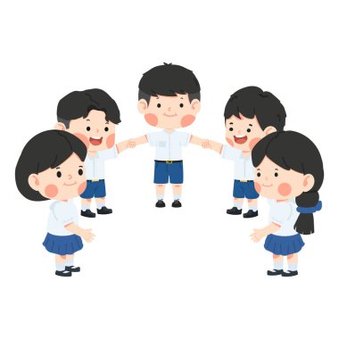 Bir grup küçük çocuk güllük gülistanlık yerlerde oynuyorlar.