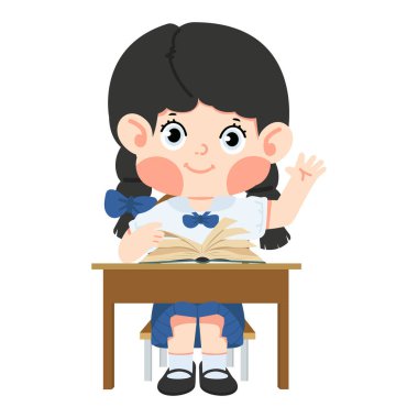 El sallayan bir kitapla masada oturan bir kadın.