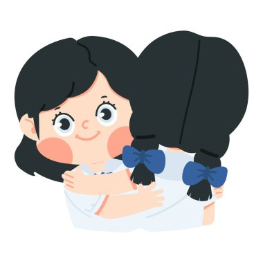 Kadın arkadaşlar birbirlerine sarılıyorlar.