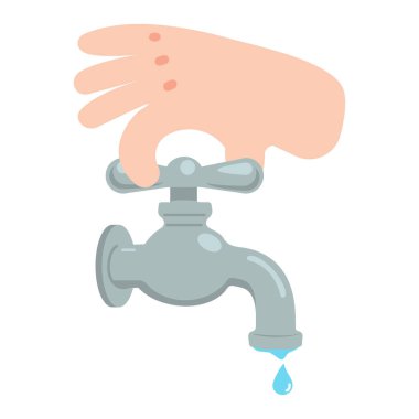 Çek elini musluktan musluk suyu damlası