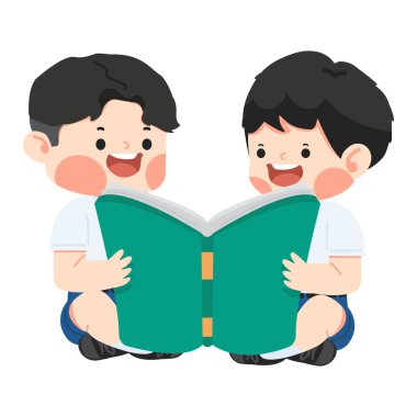 Çocuk kitap okuyor.