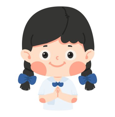 Taylandlı tatlı kız selamlıyor. 