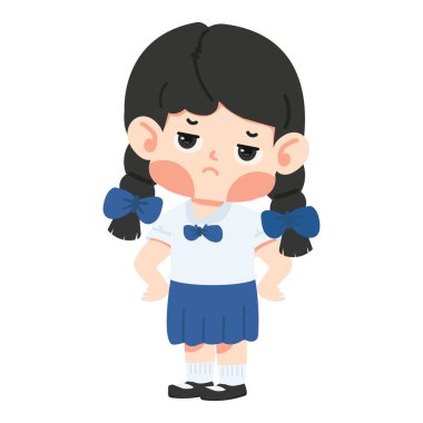 Sıkılmış bir ifadeyle çocuk öğrenci.