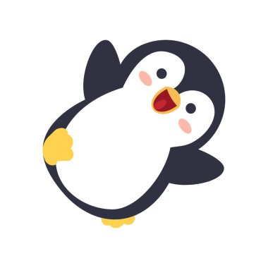 Sevimli Mutlu Penguen Çizgi Film Hayvanı