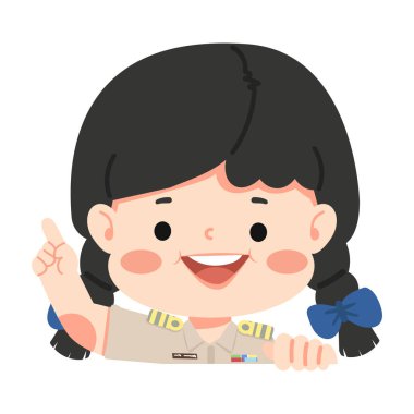 Öğretmen parmağıyla işaret ediyor.