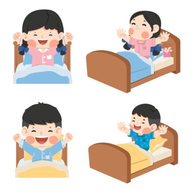 Çocuklar sabah sette uyanıyorlar.