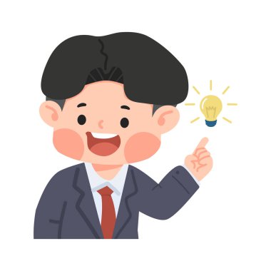 İşadamı ampulün yanında duruyor