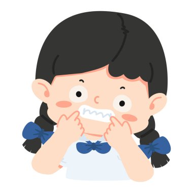 Kız komik surat yapıyor.