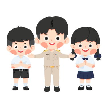 İki Öğrenciyle Öğretmen 'in İllüstrasyonu