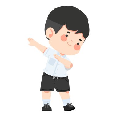 Çizgi filmci çocuk dans ediyor.