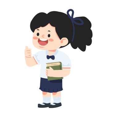 Neşeli Öğrenci Bir Kitap Öğrencisini Tutuyor