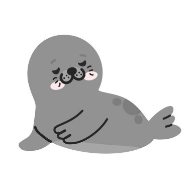 Güzel karikatür fok karalaması.