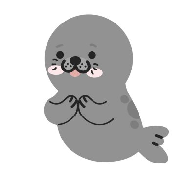 Güzel karikatür fok karalaması.