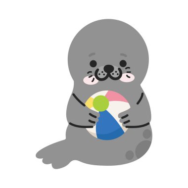 Güzel karikatür fok karalaması.