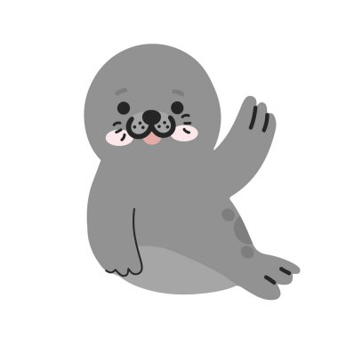 Güzel karikatür fok karalaması.