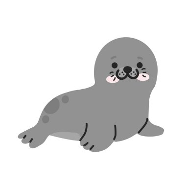 Güzel karikatür fok karalaması.