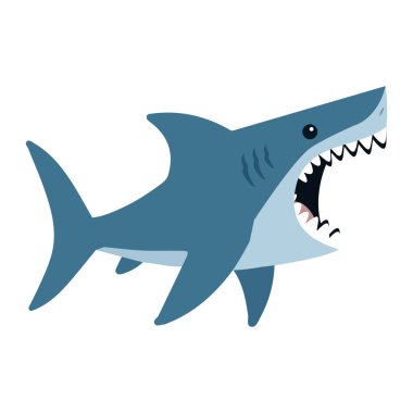 Büyük Beyaz Köpekbalığı Su altı Avcısı çizgi filmi