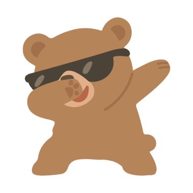 Kahverengi ayı hayvan karikatürü çiziyor.
