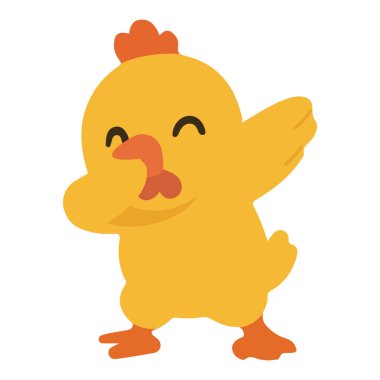 Sevimli, güzel, karikatür gibi bir tavuk.