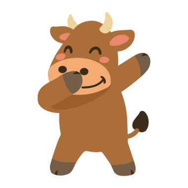 Sevimli inek, havalı çizgi film hayvanı.