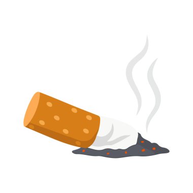 Burnt Cigarette Butt with Smoke stop
