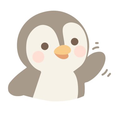 Mutlu Penguen Dalgalanan Selamlama çizgi filmi