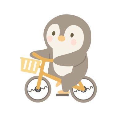 Çizgi film Penguen Bisiklete Biniyor Hayvanı